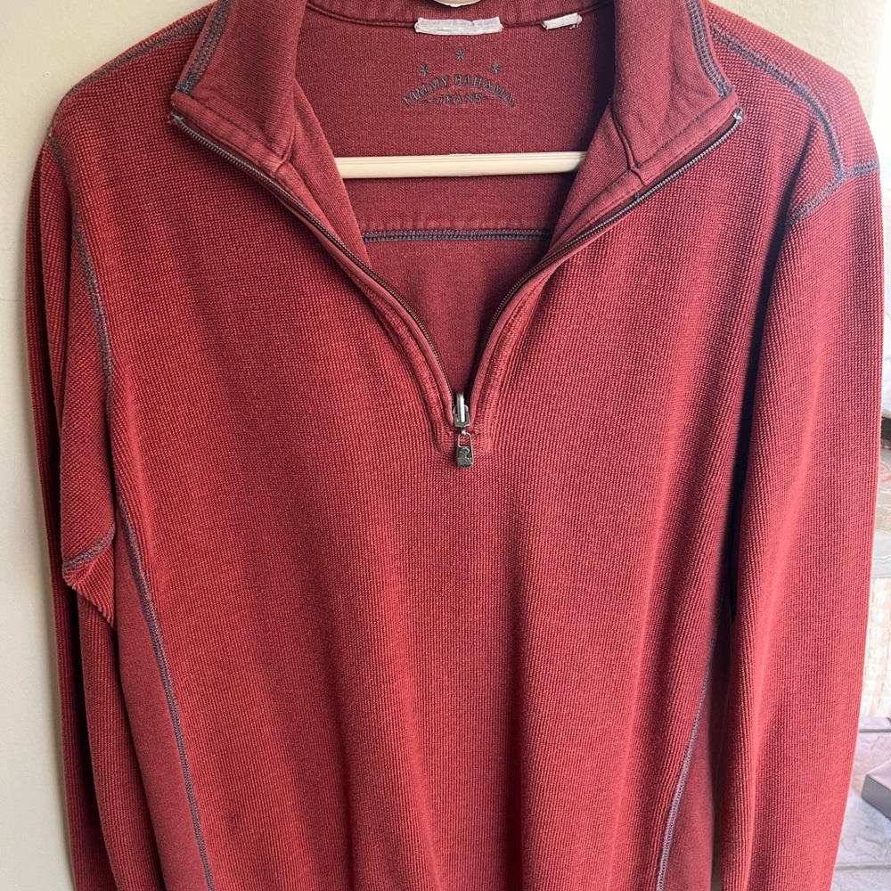 Tommy Bahama Red Quarter-Zip Pullover